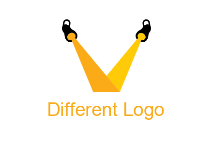 Letter V made of spotlight logo