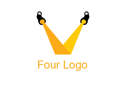 Letter V made of spotlight logo