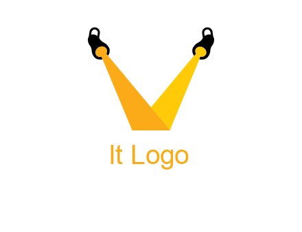 Letter V made of spotlight logo