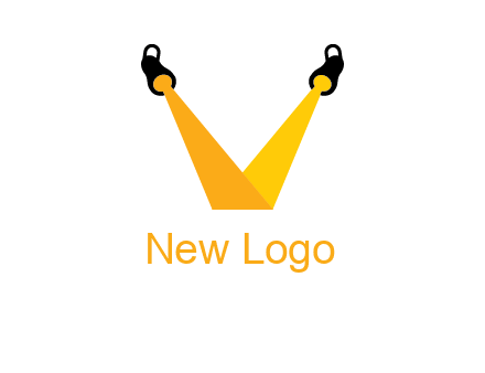 Letter V made of spotlight logo