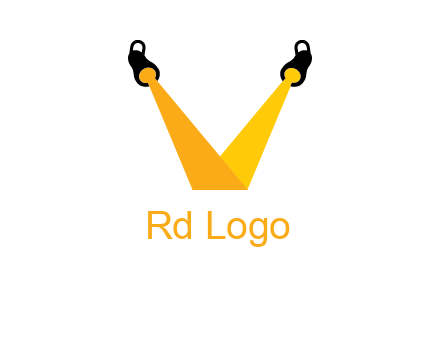 Letter V made of spotlight logo