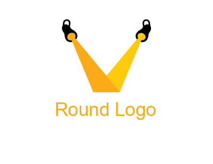 Letter V made of spotlight logo