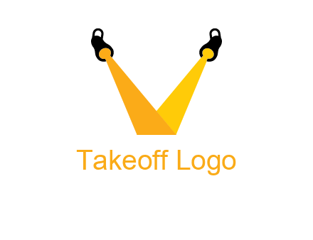 Letter V made of spotlight logo