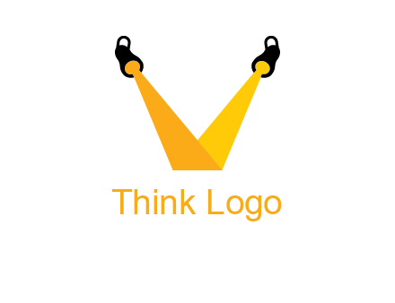 Letter V made of spotlight logo
