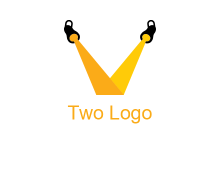 Letter V made of spotlight logo