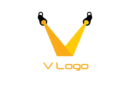 Letter V made of spotlight logo