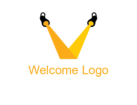 Letter V made of spotlight logo