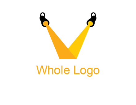 Letter V made of spotlight logo