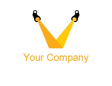 Letter V made of spotlight logo