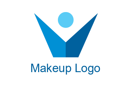 abstract person forming letter V logo