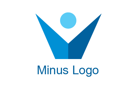 abstract person forming letter V logo