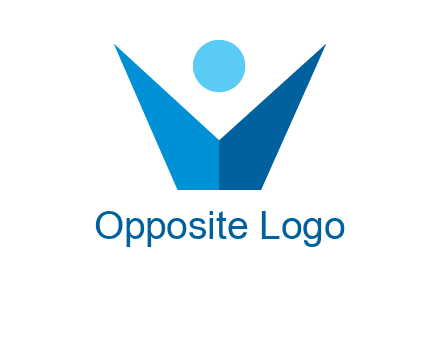 abstract person forming letter V logo