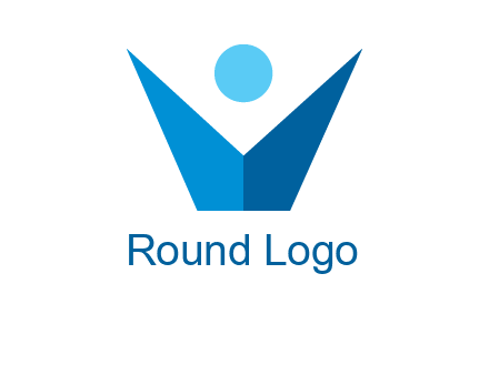 abstract person forming letter V logo