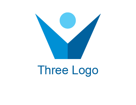 abstract person forming letter V logo