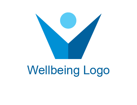 abstract person forming letter V logo