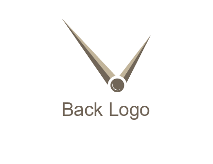 clock pointers forming letter V logo