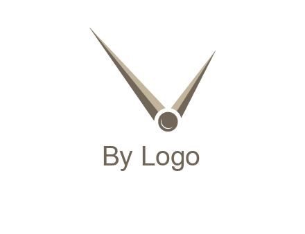clock pointers forming letter V logo