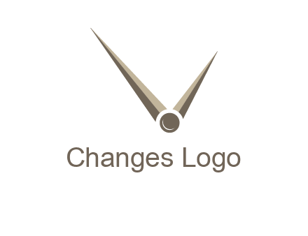 clock pointers forming letter V logo