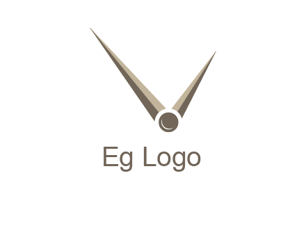 clock pointers forming letter V logo