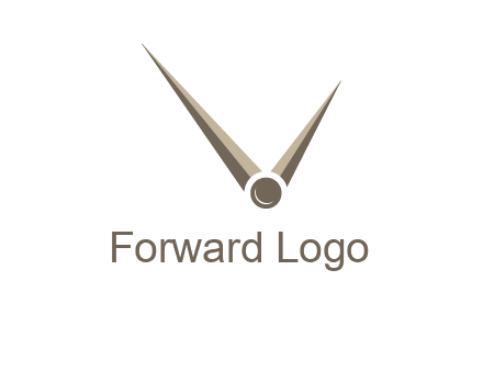 clock pointers forming letter V logo