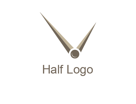 clock pointers forming letter V logo