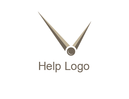 clock pointers forming letter V logo