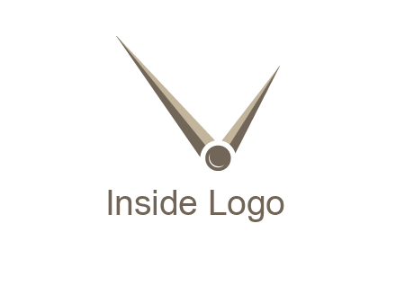 clock pointers forming letter V logo