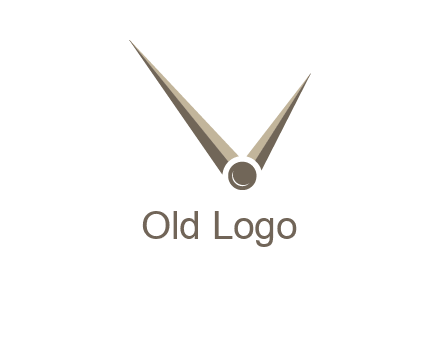 clock pointers forming letter V logo