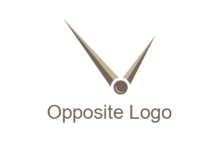 clock pointers forming letter V logo
