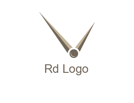 clock pointers forming letter V logo