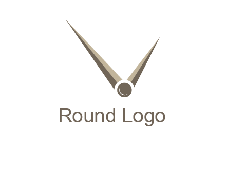 clock pointers forming letter V logo