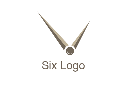 clock pointers forming letter V logo