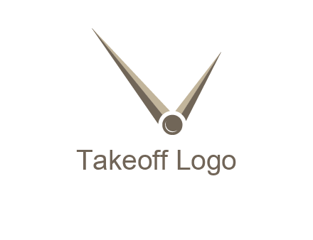 clock pointers forming letter V logo