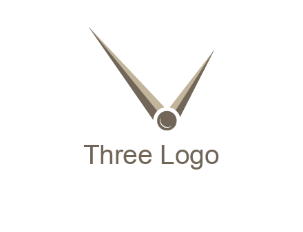clock pointers forming letter V logo