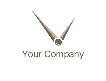 clock pointers forming letter V logo