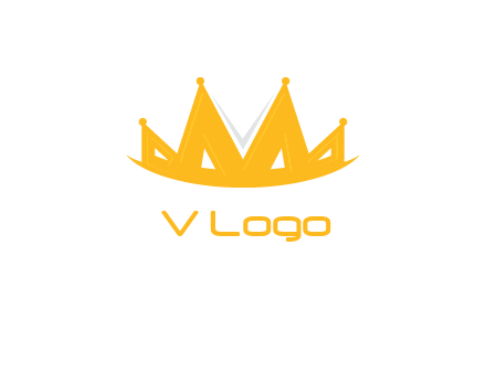Letter M and V  forming crown logo