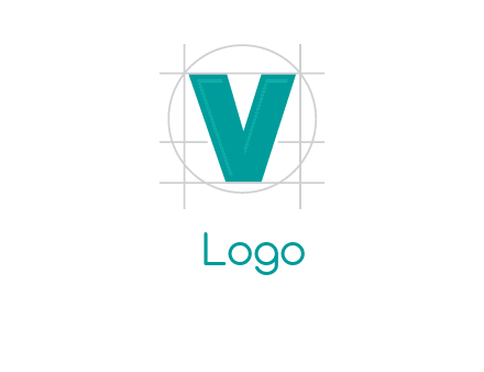 letter V inside circle and lines logo