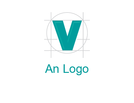 letter V inside circle and lines logo