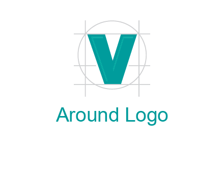 letter V inside circle and lines logo