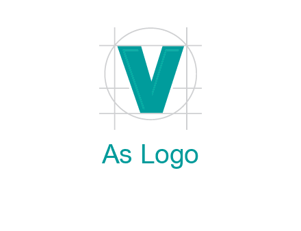 letter V inside circle and lines logo