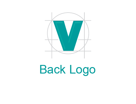 letter V inside circle and lines logo