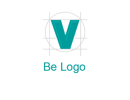 letter V inside circle and lines logo