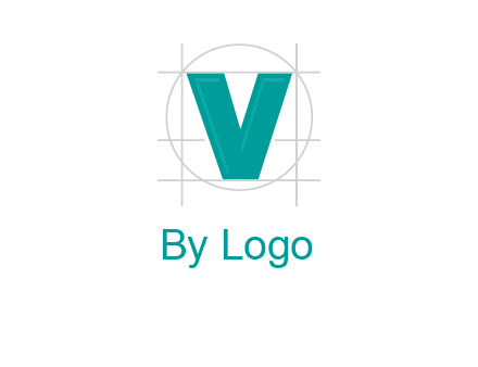 letter V inside circle and lines logo