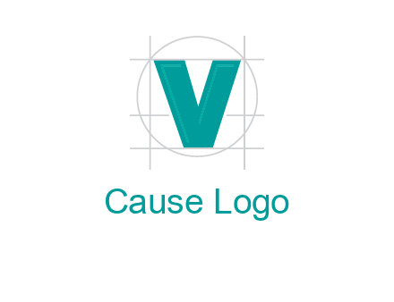 letter V inside circle and lines logo