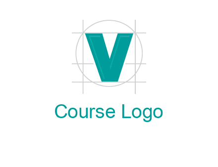 letter V inside circle and lines logo