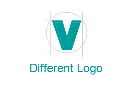 letter V inside circle and lines logo