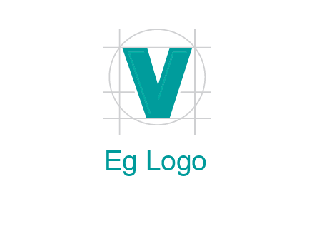 letter V inside circle and lines logo