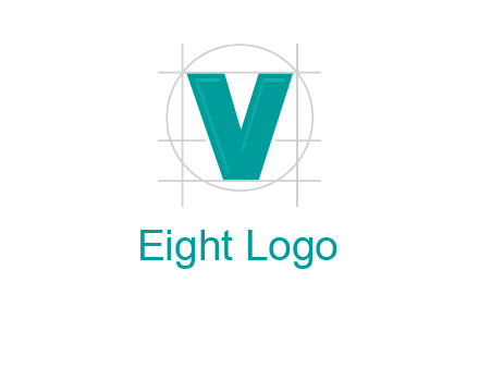 letter V inside circle and lines logo