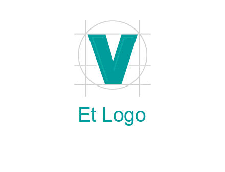 letter V inside circle and lines logo