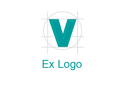letter V inside circle and lines logo